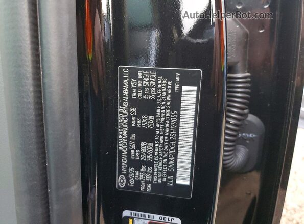 5NMP1DGL2SH129055 2025 HYUNDAI SANTA Black Widok wnętrza 360 stopni