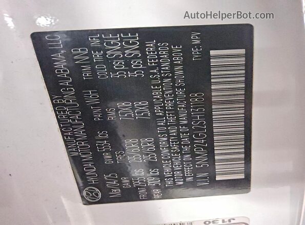 5NMP24GL2SH131188 2025 HYUNDAI SANTA Белый 