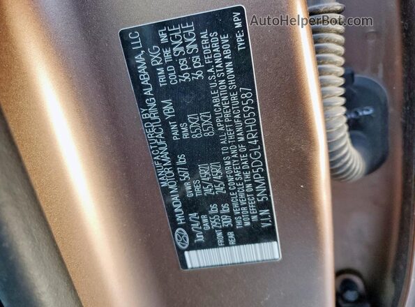 5NMP5DGL4RH059587 2024 HYUNDAI SANTA FE CALLIGRAPHY Brown სალონის 360-გრადუსიანი ხედი