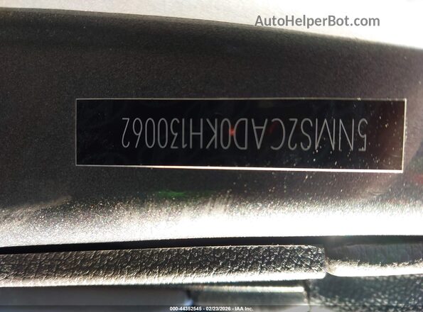 5NMS2CAD0KH130062 2019 HYUNDAI SANTA FE Серебряный 