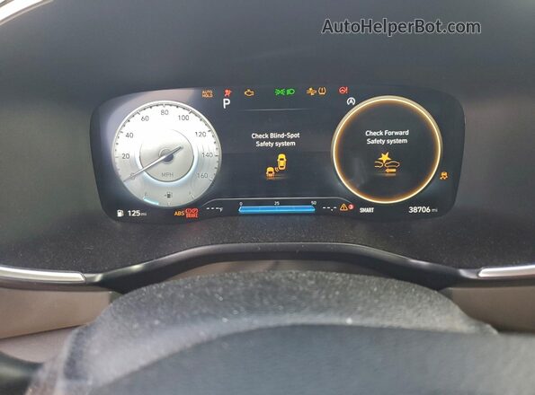 5NMS34AJ6PH577186 2023 HYUNDAI SANTA Blue Widok zestawu wskaźników
