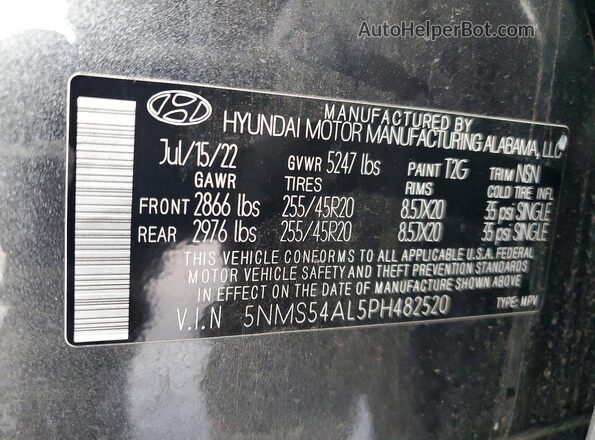 5NMS54AL5PH482520 2023 HYUNDAI SANTA FE CALLIGRAPHY Charcoal 