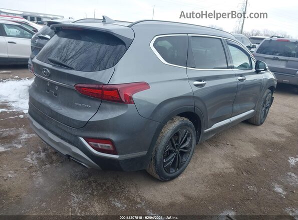 5NMS5CAA1KH076302 2019 HYUNDAI SANTA FE Gray Задня права чверть