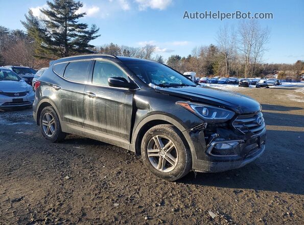 5NMZUDLB2JH070830 2018 HYUNDAI SANTA Черный Передняя правая четверть