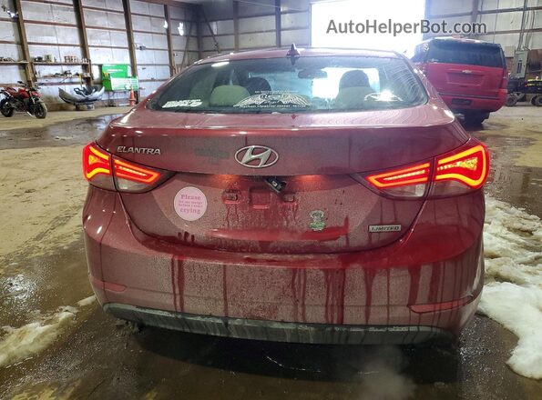 5NPDH4AE7GH655300 2016 HYUNDAI ELANTRA Red უკანა ხედი