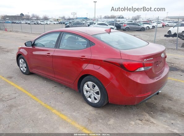 5NPDH4AEXGH743340 2016 HYUNDAI ELANTRA Red Задня ліва чверть