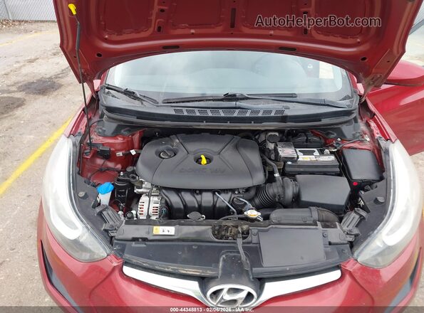 5NPDH4AEXGH743340 2016 HYUNDAI ELANTRA Red Вид ззаду