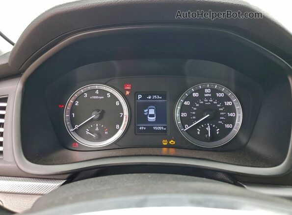 5NPE24AF2KH763962 2019 HYUNDAI SONATA White Instrument cluster view