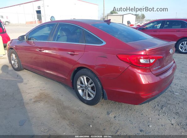 5NPE24AF6GH337313 2016 HYUNDAI SONATA Red Trasero izquierdo