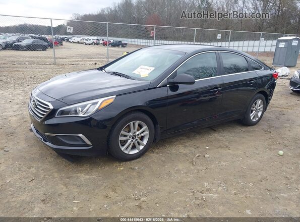 5NPE24AF9GH285952 2016 HYUNDAI SONATA Black Առջևի ձախ երեք քառորդ տեսարան