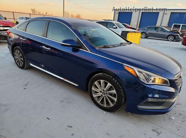 5NPE34AF0HH576547 2017 HYUNDAI SONATA Blue Przód prawy
