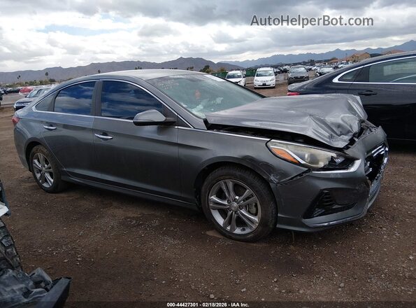 5NPE34AF2JH626919 2018 HYUNDAI SONATA Серый Вид задней части салона