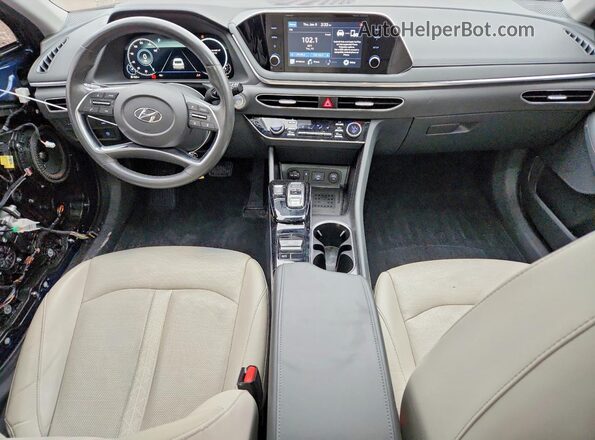 5NPEF4JA4LH036297 2020 HYUNDAI SONATA Blue Widok deski rozdzielczej