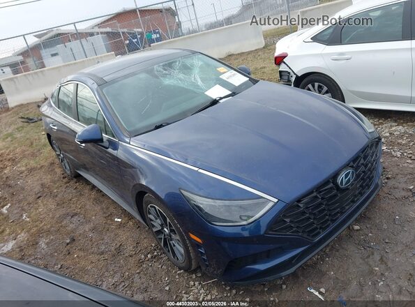 5NPEH4J22LH036656 2020 HYUNDAI SONATA Blue უკანა სალონის ხედი