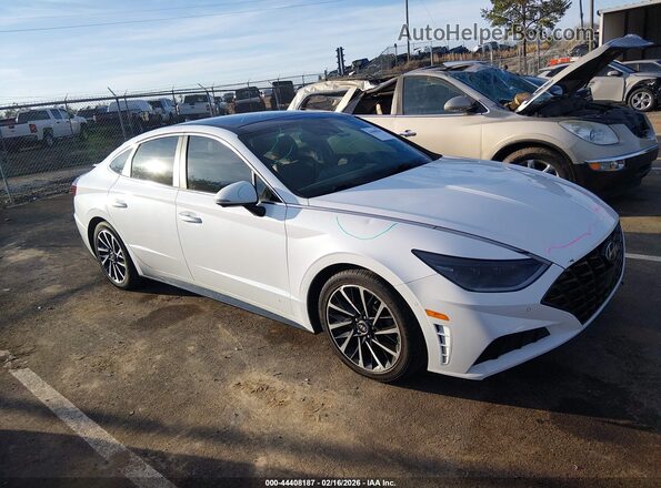 5NPEH4J24MH076917 2021 HYUNDAI SONATA White Vista interior trasera