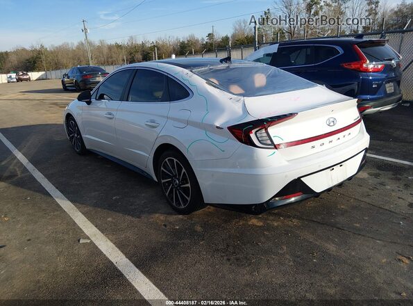 5NPEH4J24MH076917 2021 HYUNDAI SONATA White Trasero izquierdo