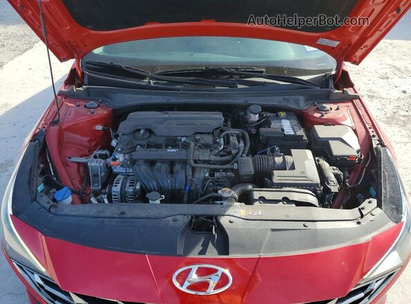 5NPLP4AG5MH027215 2021 HYUNDAI ELANTRA Red უკანა სალონის ხედი