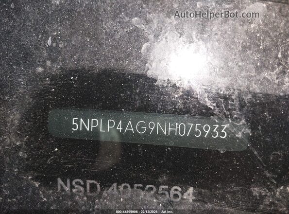5NPLP4AG9NH075933 2022 HYUNDAI ELANTRA Синий 