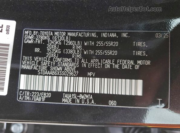 5TDAAAB6XSS029627 2025 LEXUS TX Black Սալոնի 360 աստիճան տեսք