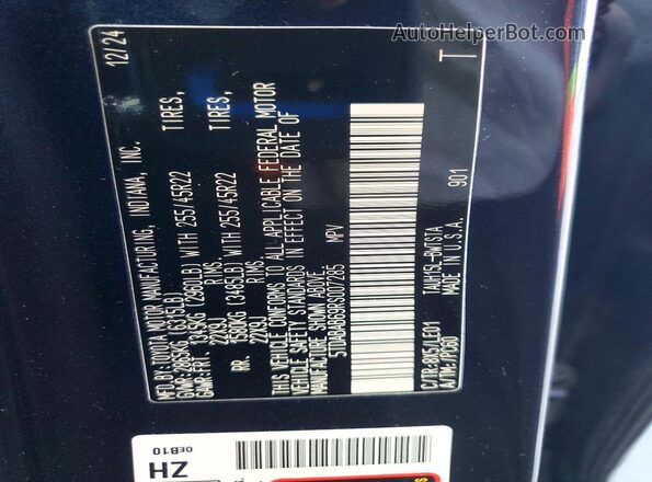 5TDABAB69RS007285 2024 LEXUS TX Blue Vista de la etiqueta del VIN