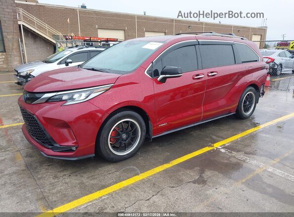 5TDDRKEC2MS035583 2021 TOYOTA SIENNA Burgundy Передня ліва чверть
