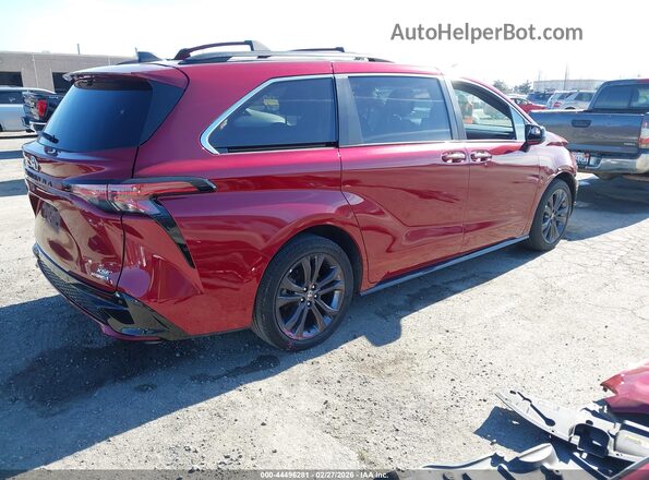 5TDDRKEC6NS077062 2022 TOYOTA SIENNA Red უკანა მარჯვენა
