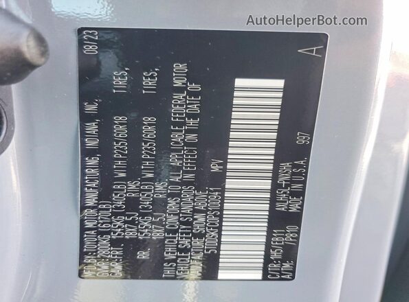5TDDSKFC0PS100941 2023 TOYOTA SIENNA Gray 