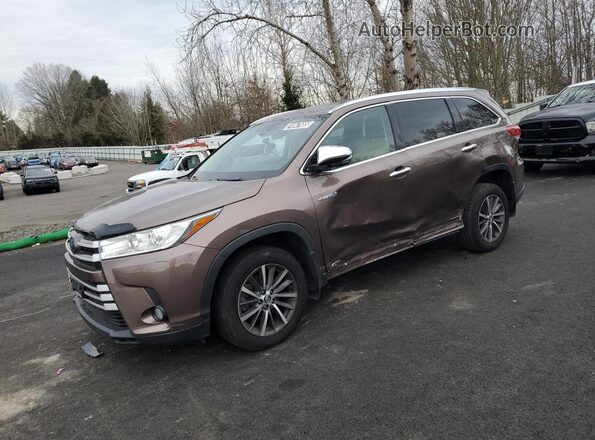 5TDJGRFH5JS045273 2018 TOYOTA HIGHLANDER HYBRID Желто-коричневый 