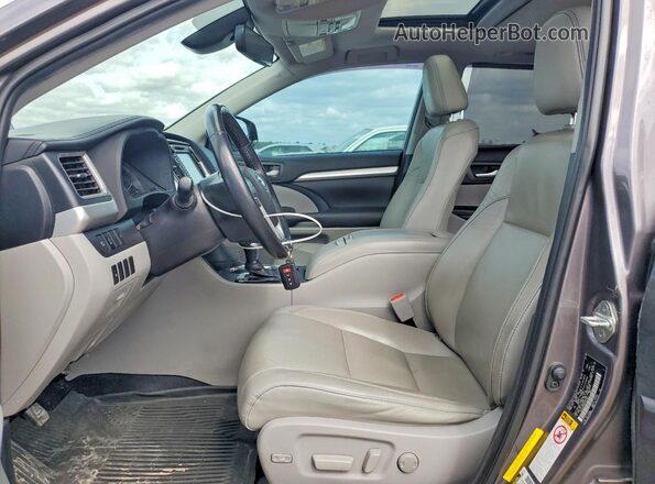 5TDJZRFH3KS957041 2019 TOYOTA HIGHLANDER Gray Vista interior delantera