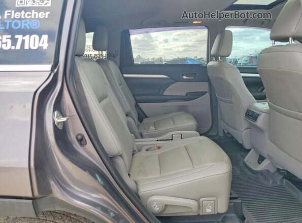 5TDJZRFH3KS957041 2019 TOYOTA HIGHLANDER Gray Vista interior trasera