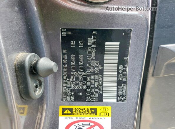 5TDJZRFH3KS957041 2019 TOYOTA HIGHLANDER Gray Vista interior de 360 grados