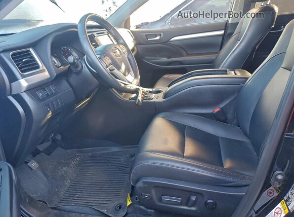 5TDJZRFH8KS718696 2019 TOYOTA HIGHLANDER Black Widok wnętrza z przodu