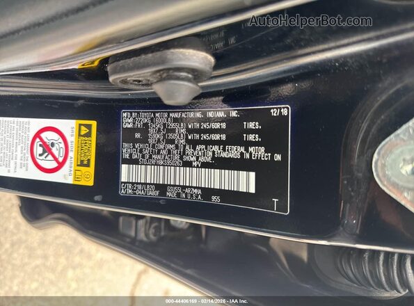 5TDJZRFH8KS950263 2019 TOYOTA LE Черный 