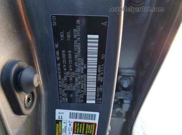 5TDKDRAH8PS504907 2023 TOYOTA HIGHLANDER Charcoal Widok naklejki z numerem VIN