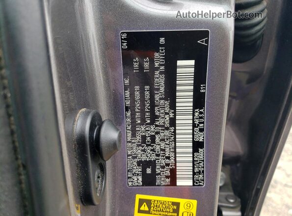 5TDKKRFH1GS147746 2016 TOYOTA LE Gray 360 interior view