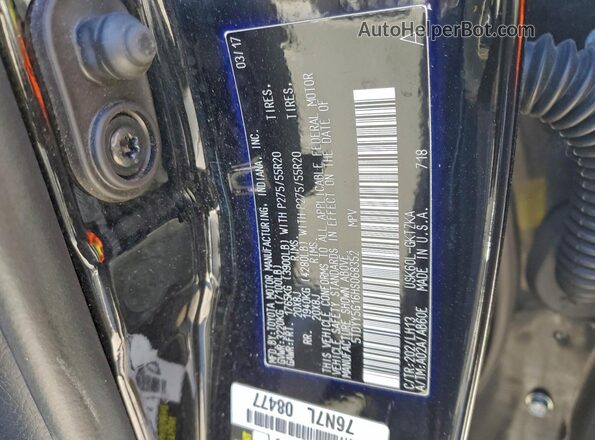 5TDYY5G16HS068352 2017 TOYOTA SEQUOIA Black Widok naklejki z numerem VIN