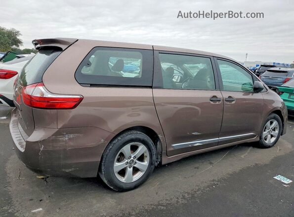 5TDZZ3DCXJS954160 2018 TOYOTA SIENNA Brown Հետևի աջ