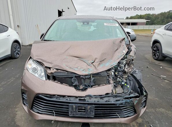 5TDZZ3DCXJS954160 2018 TOYOTA SIENNA Brown Դիմացի տեսք