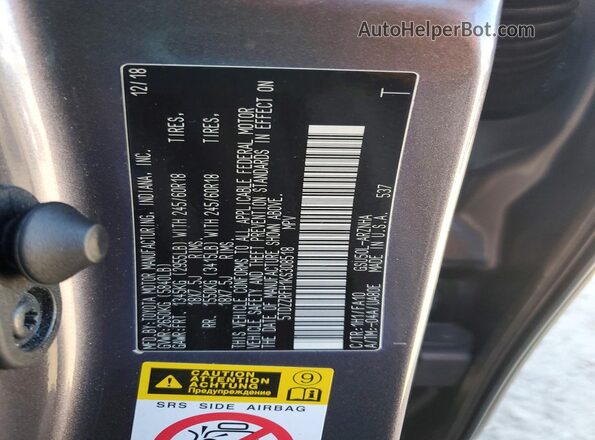 5TDZZRFH1KS308518 2019 TOYOTA LE Gray 