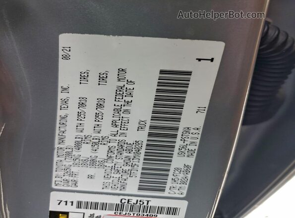 5TFDY5F13MX040285 2021 TOYOTA TUNDRA Silver 