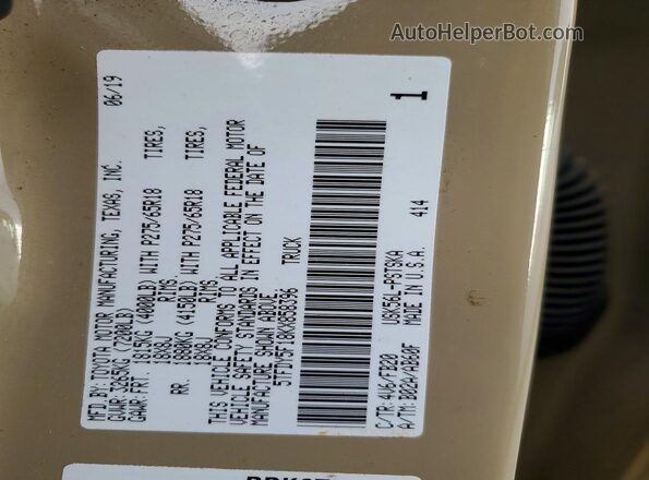 5TFDY5F18KX858396 2019 TOYOTA TUNDRA Tan 