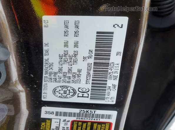 5TFMC5DB4PX022652 2023 TOYOTA TUNDRA Brown VIN կոդի պիտակի տեսք