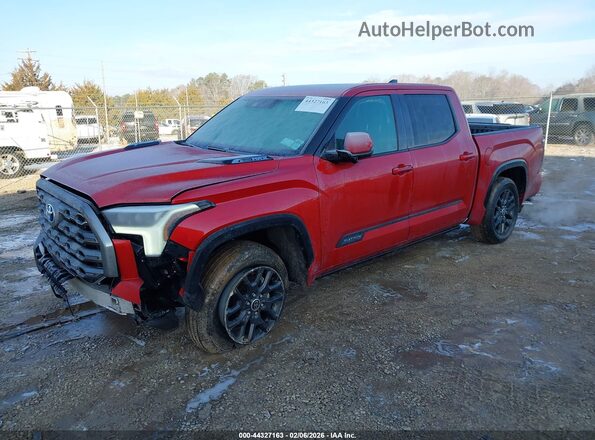 5TFNC5DB1PX027876 2023 TOYOTA TUNDRA HYBRID Red წინა მარცხენა ხედი სამი მეოთხედიდან