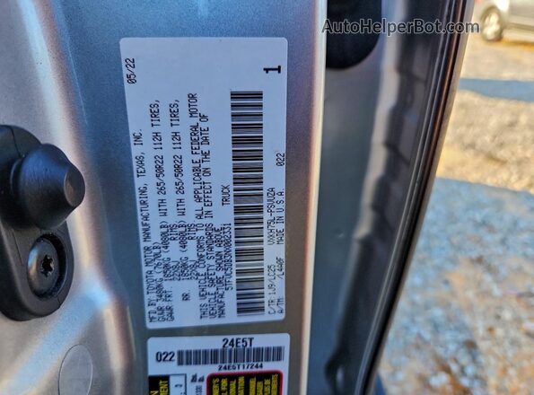 5TFVC5DB3NX002331 2022 TOYOTA TUNDRA Silver ძრავის განყოფილების ხედი