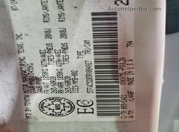 5TFWC5DB3RX084927 2024 TOYOTA LIMITED White Շարժիչի բաժամունքի տեսք