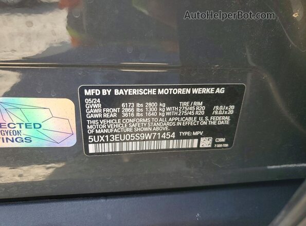 5UX13EU05S9W71454 2025 BMW X5 Gray 