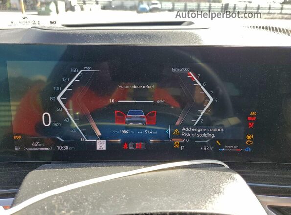 5UX13EU07R9U74120 2024 BMW X5 Gray Widok zestawu wskaźników