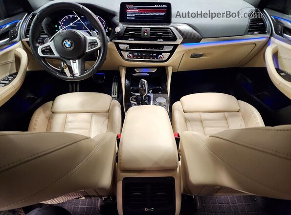 5UX2V1C05M9G61375 2021 BMW X4 Blue წინა პანელის ხედი