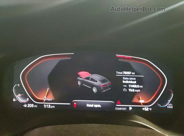 5UX2V1C09M9G91771 2021 BMW X4 Silver Vista del cuadro de instrumentos