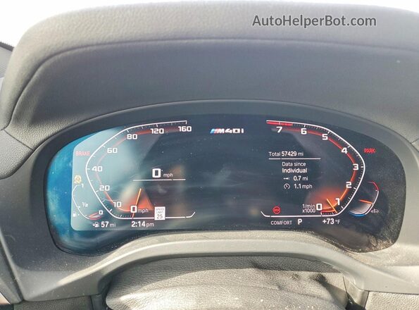 5UX2V5C05M9E14056 2021 BMW X4 Charcoal Widok zestawu wskaźników